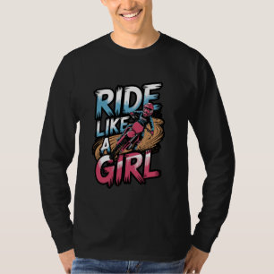 Reite wie ein Mädchen Motocross Helm Kunst T-Shirt