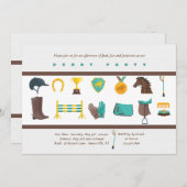 Reitelemente Derby-Party Einladung (Vorne/Hinten)