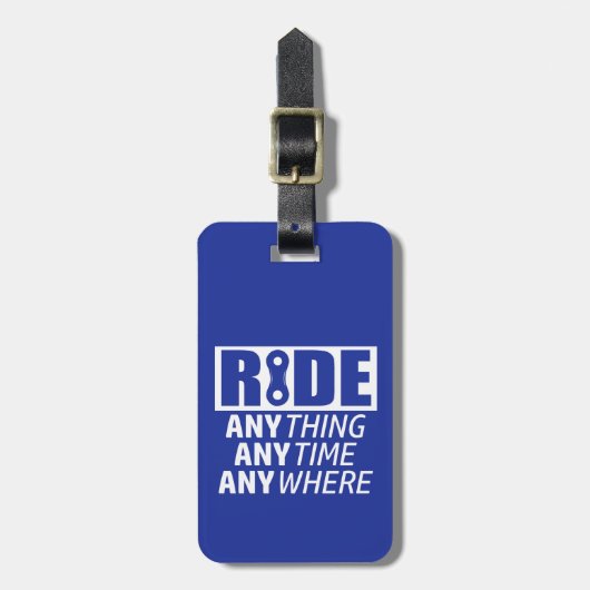 Reiten, alles, jederzeit, überall gepäckanhänger (Vorderseite vertikal)