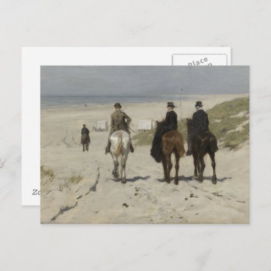 Reiten am Strand - Art Postkarte (Vorne/Hinten)
