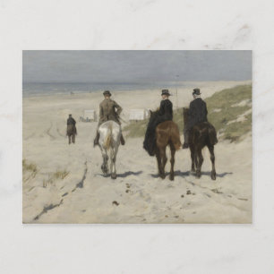 Reiten am Strand - Art Postkarte