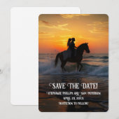 Reiten am Strand - Datum speichern Einladung (Vorne/Hinten)