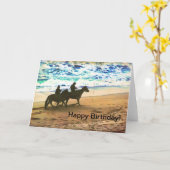 Reiten am Strand Karte (Gelbe Blume)