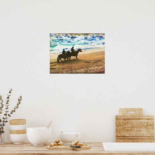 Reiten am Strand Poster (Küche)