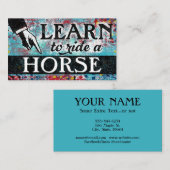 Reiten - Aqua Blue Business Card Visitenkarte (Vorne/Hinten)
