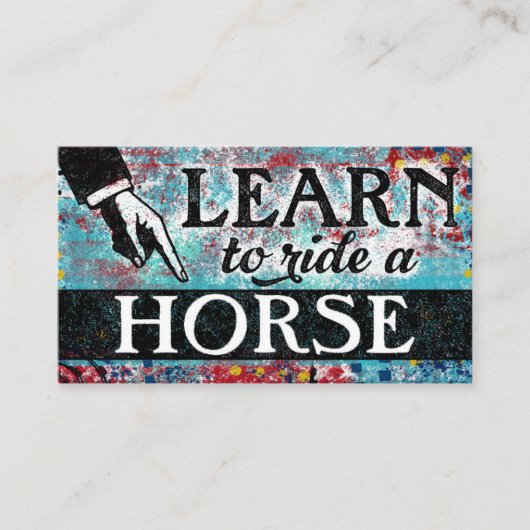 Reiten - Aqua Blue Business Card Visitenkarte (Vorderseite)