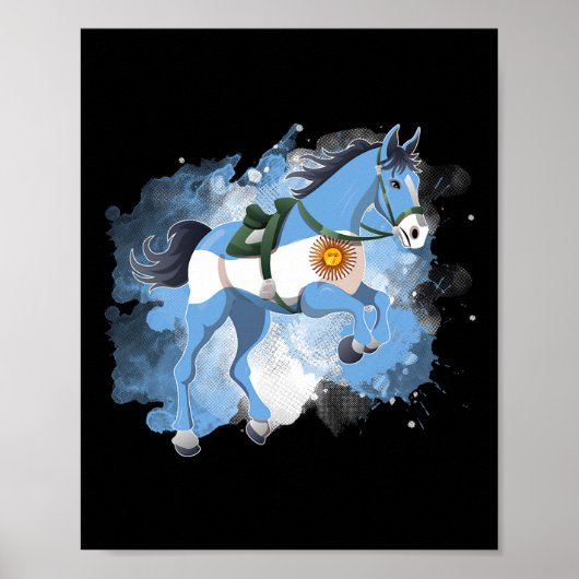 Reiten Argentinien Flagge Poster (Vorne)