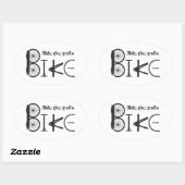 Reiten auf dem Bike Graffiti Zitat Ovaler Aufkleber (Blatt)