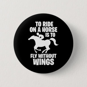 Reiten auf einem Pferd bedeutet, ohne zu fliegen Button