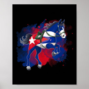 Reiten auf Kuba Flagge Poster