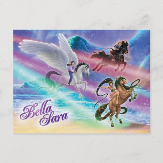 Reiten auf Mondbalken Postkarte (Vorderseite)