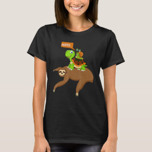 Reiten auf Schnecke und Turtle Funny Running T-Shi T-Shirt