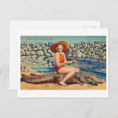 Reiten bei Alligator Vintag Florida Postkarte (Vorne/Hinten)