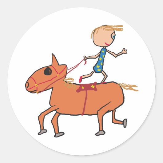 Reiten bei Circus Runder Aufkleber (Vorderseite)