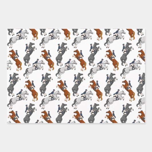 Reiten beim Springen anzeigen Geschenkpapier Set (Vorderseite)