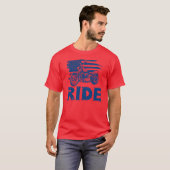 Reiten, Biker-Amerikanische Flagge T-Shirt (Vorne ganz)