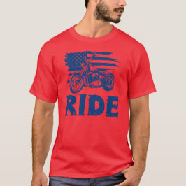 Reiten, Biker-Amerikanische Flagge T-Shirt