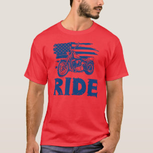 Reiten, Biker-Amerikanische Flagge T-Shirt