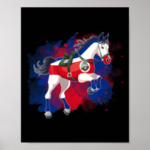 Reiten Costa Rica Flagge Poster