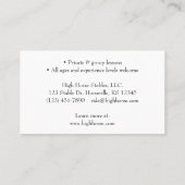 Reiten Crop & Horse Tack Blue Reittier Visitenkarte (Rückseite)