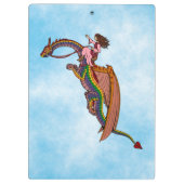 Reiten des Regenbogendrachen Klemmbrett (Rückseite)