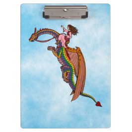 Reiten des Regenbogendrachen Klemmbrett
