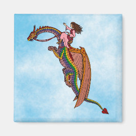 Reiten des Regenbogendrachen Magnet