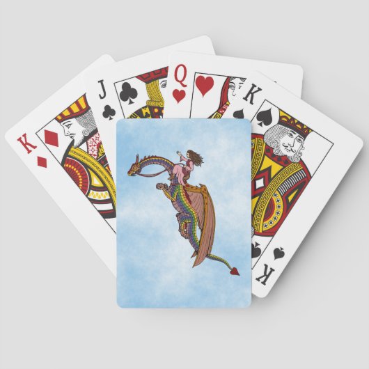 Reiten des Regenbogendrachen Spielkarten (Rückseite)