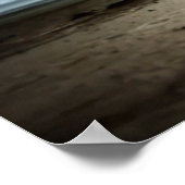 Reiten des weißen Pferdes am Strand Poster (Ecke)