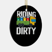 Reiten Dirty Garbage Day Trash Truck Recycelnd Cos Keramik Ornament (Rechts)
