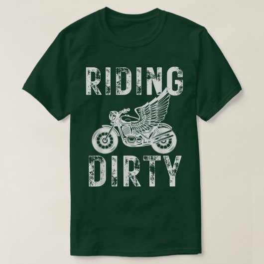Reiten Dirty Motorradfahrer Life Biker Wings Vinta T-Shirt (Design vorne)