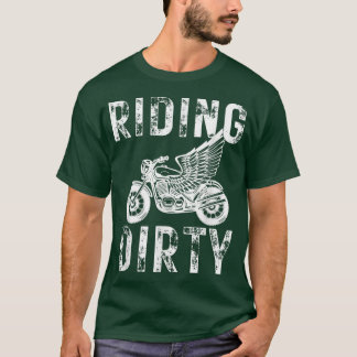 Reiten Dirty Motorradfahrer Life Biker Wings Vinta T-Shirt