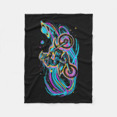 Reiten durch den Weltraum - Motocross Rider Fleecedecke (Vorderseite)