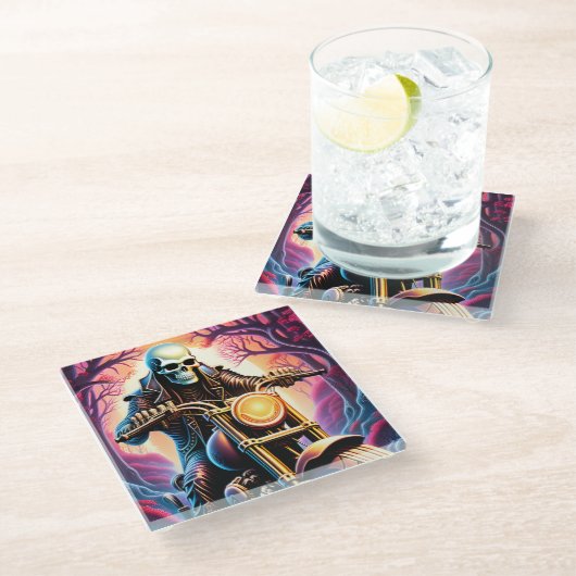 Reiten durch die Verflechtungszweige Glasuntersetzer (Schrägansicht)