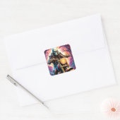 Reiten durch die Verflechtungszweige Quadratischer Aufkleber (Umschlag)