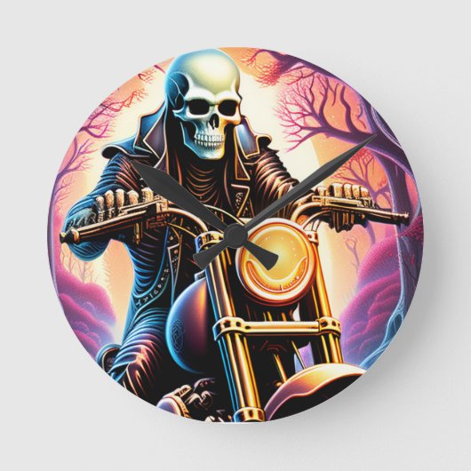 Reiten durch die Verflechtungszweige Runde Wanduhr (Vorderseite)