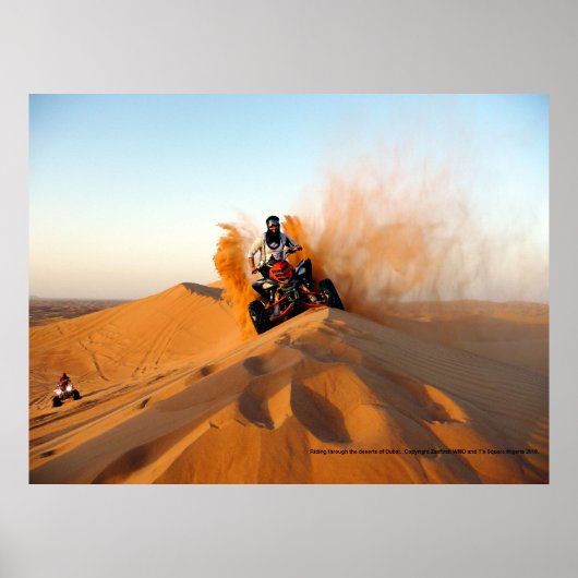 Reiten durch die Wüsten Dubais Poster (Vorne)
