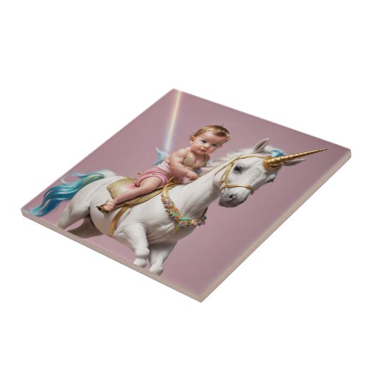 Reiten eines Einhorns Fliese (Seite)