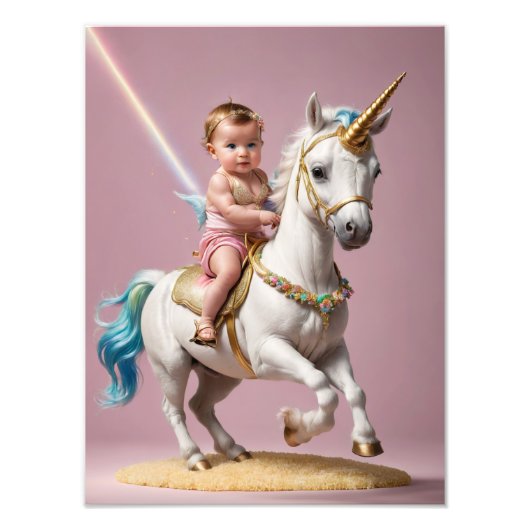 Reiten eines Einhorns Fotodruck (Vorne)