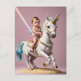 Reiten eines Einhorns Postkarte