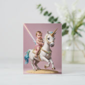 Reiten eines Einhorns Postkarte (Stehend Vorderseite)