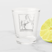 Reiten Elegante Vintages Pferd Schnapsglas (Rückseite)