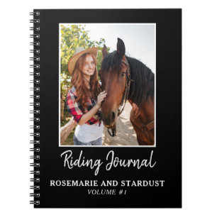 Reiten Foto Reitjournal Personalisiert Black Notizblock