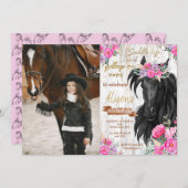 Reiten Geburtstag Party rustikale Cowgirl Geburtst Einladung (Vorne/Hinten)