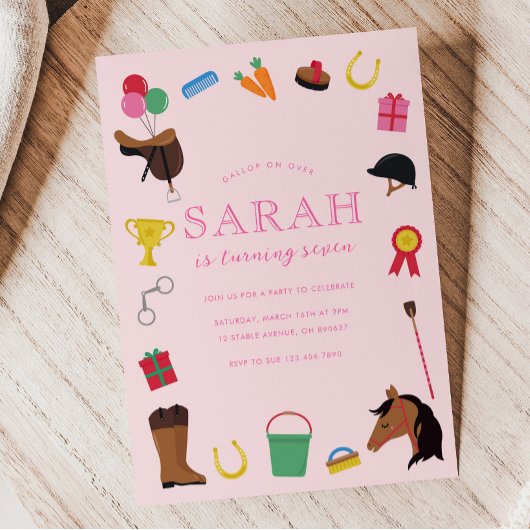 Reiten Geburtstagsparty Einladung