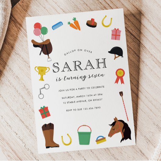 Reiten Geburtstagsparty Einladung
