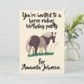 Reiten Geburtstagsparty Einladungen (Stehend Vorderseite)