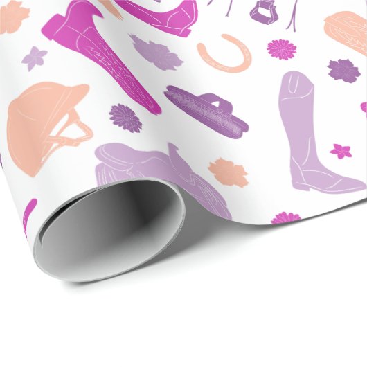 Reiten - Gemustert Geschenkpapier (Rolleneckpunkt)