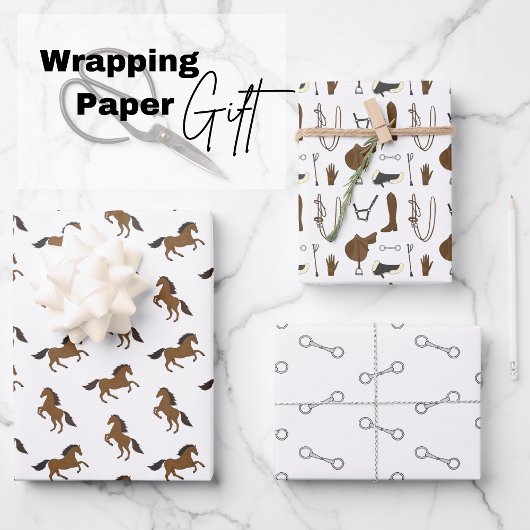Reiten Geschenkpapier Set