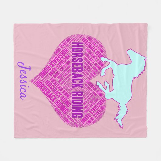 Reiten Herz mit Wildem Pony Fleecedecke (Vorderseite (Horizontal))